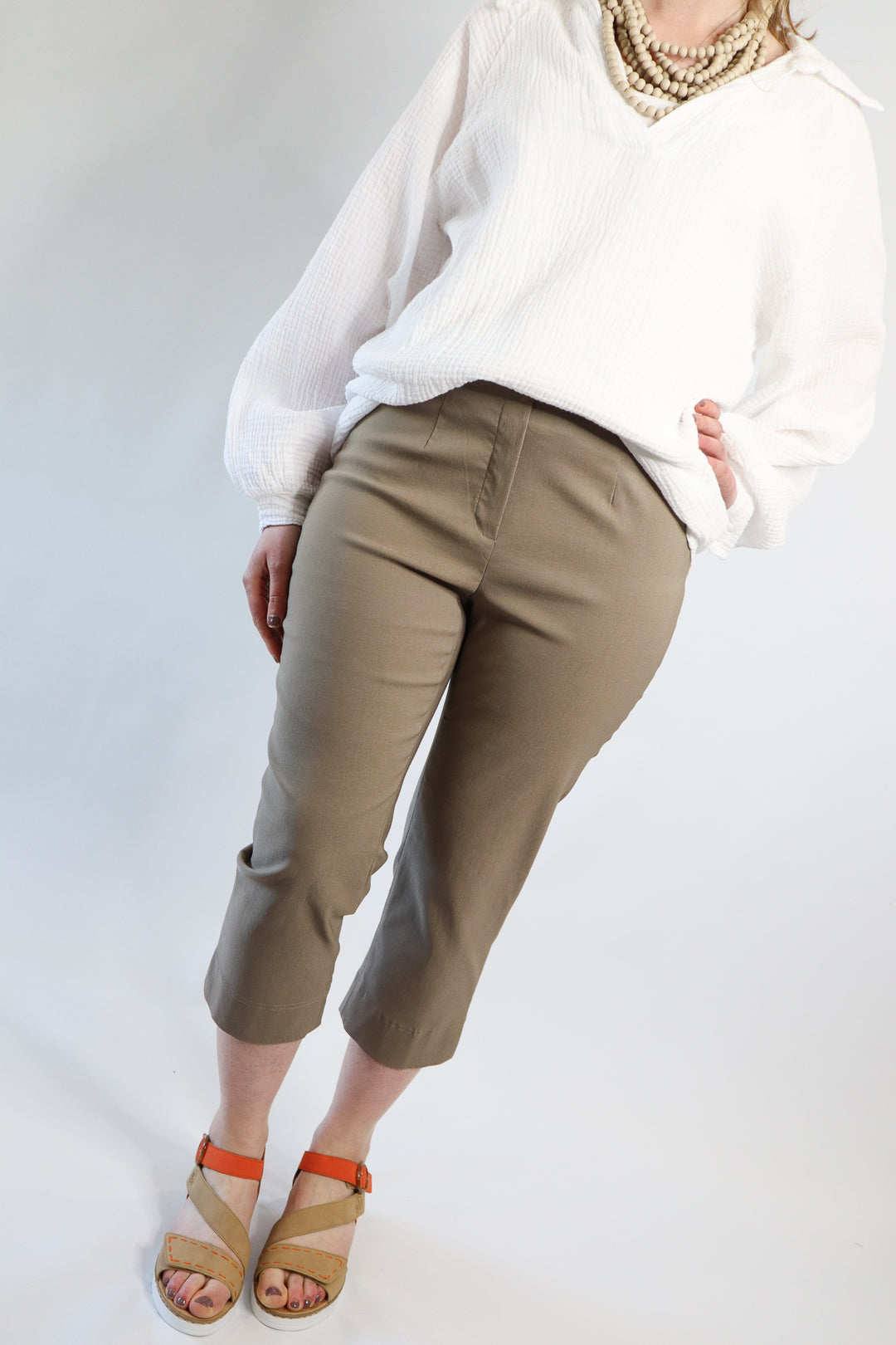 TAUPE MARIE 07 CROPPED TROUSERS