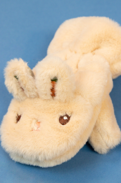 KIDS COSY FLUFFY BUNNY MITTENS