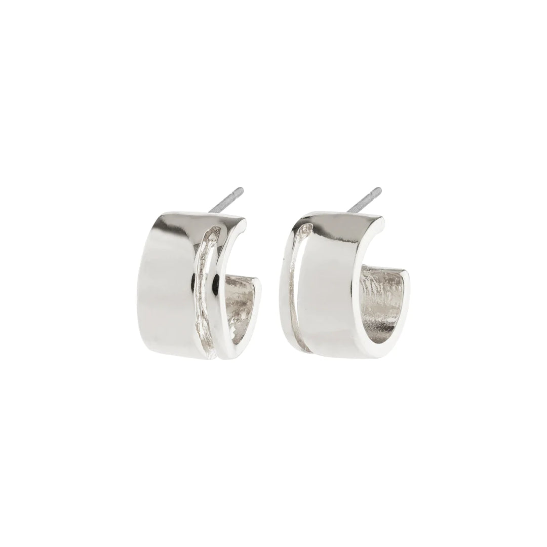 TOVA SILVER WIDE HOOP EARRINGS