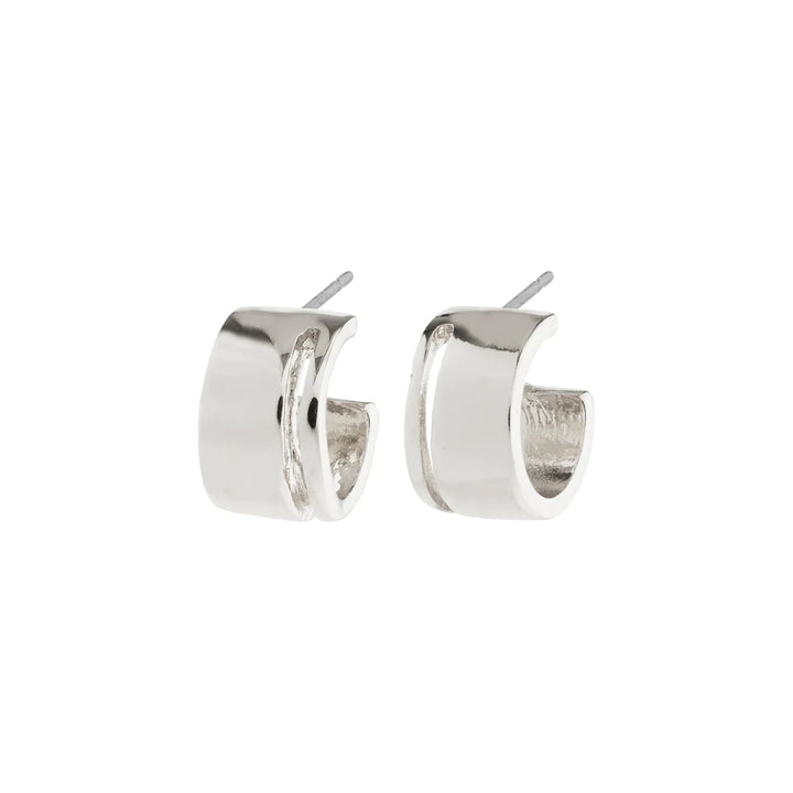 TOVA SILVER WIDE HOOP EARRINGS