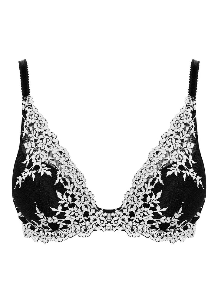 BLACK EMBRACE LACE PLUNGE BRA