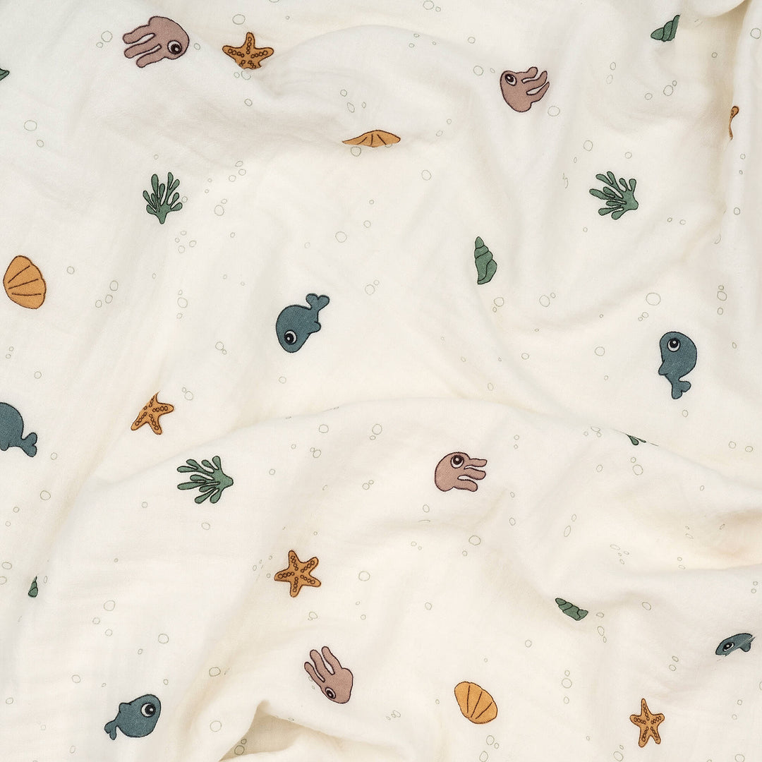 BABY BLANKET GOTS MUSLIN SEA