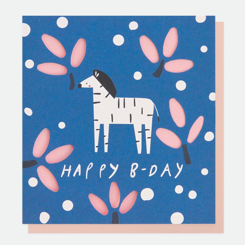 ZEBRA BIRTHDAY GREETINGS CARD