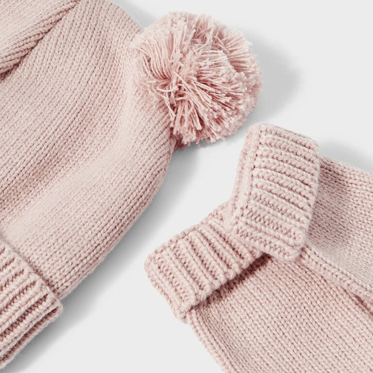 BABY HAT & MITTENS IN PINK