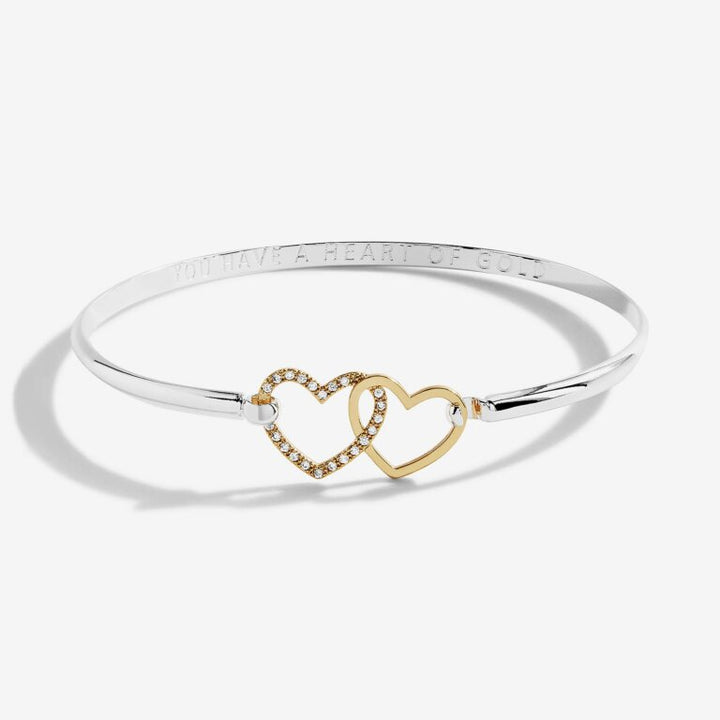 BRACELET BAR SILVER AND GOLD HEART