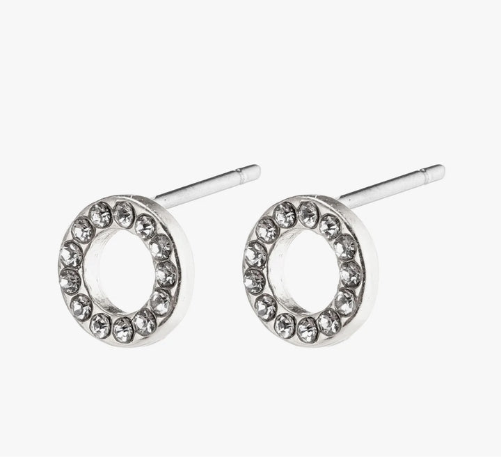 TESSA CRYSTAL HALO EARRINGS SILVER