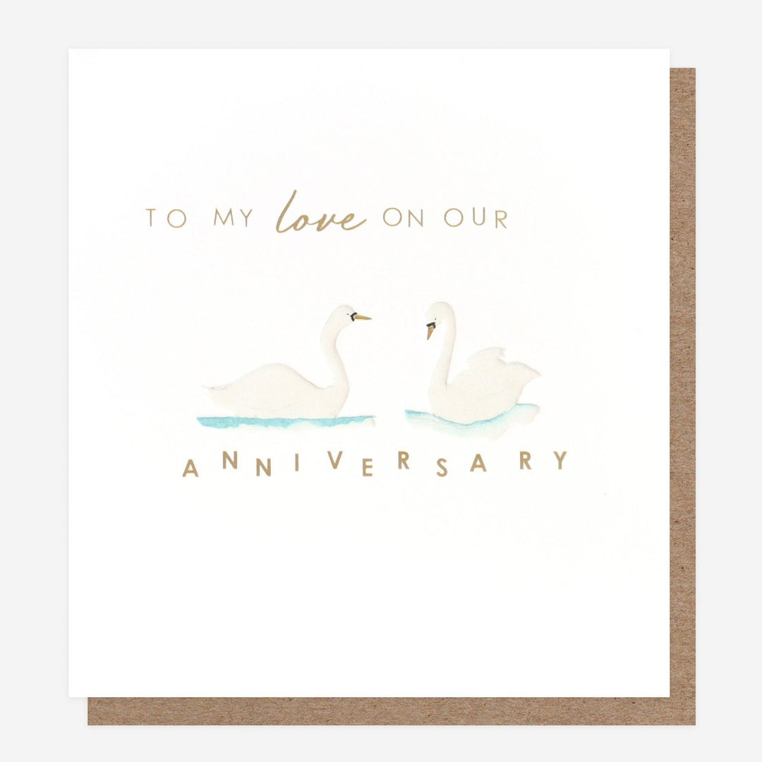 TO MY LOVE SWANS ANNIVERSARY CARD
