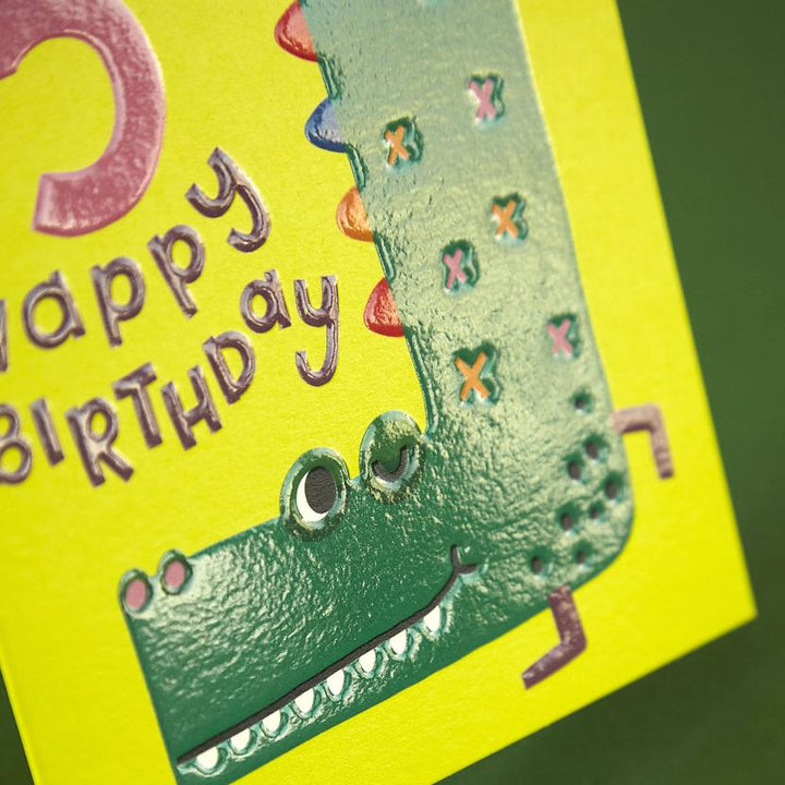 HAPPY 5TH BIRTHDAY CROCODILE CARD