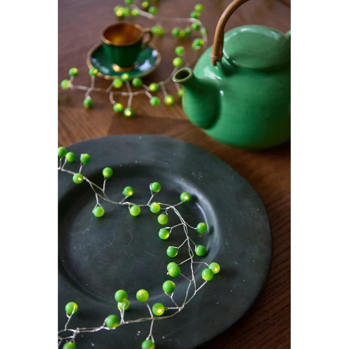 SNOWBERRY GREEN GARLAND LIGHTS