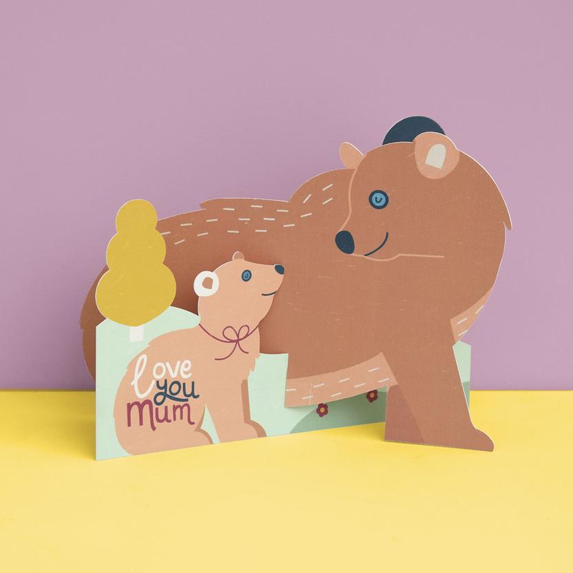 3D FOLD-OUT LOVE YOU MUM BEAR CARD