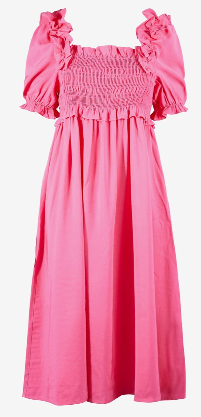 ALINGO SHOCKING PINK MIDI DRESS