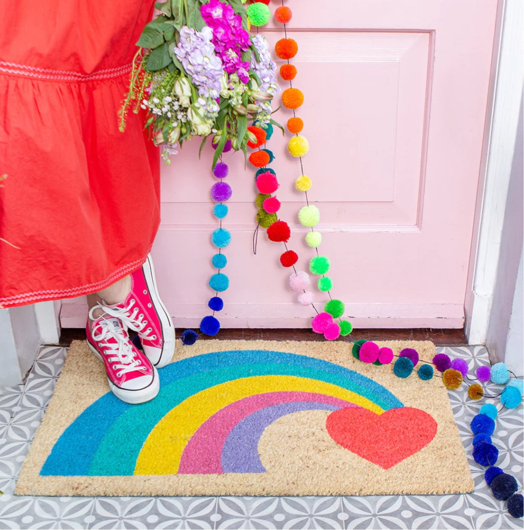 RAINBOW HEART DOORMAT