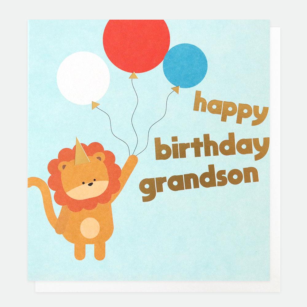 LION HAPPY BIRTHDAY GRANDSON CARD
