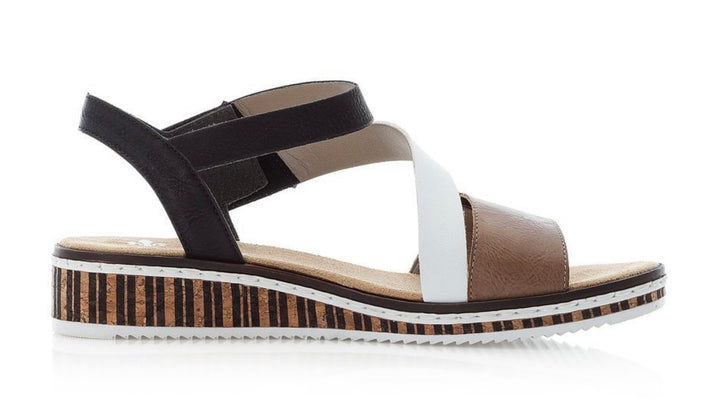BLACK & TAN MULTI STRAP SANDAL