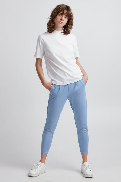 KATE CHAMBRAY BLUE CROPPED PANTS