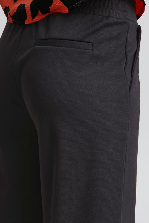 KATE BLACK WIDE LEG ANKLE TROUSERS
