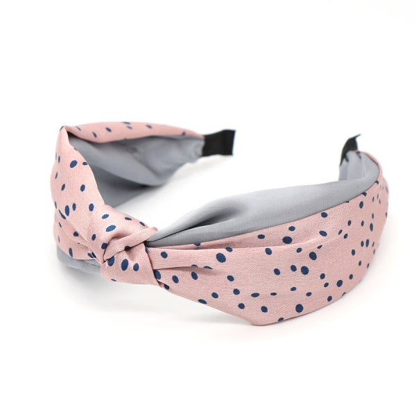 PINK & GREY DOTTY HEADBAND