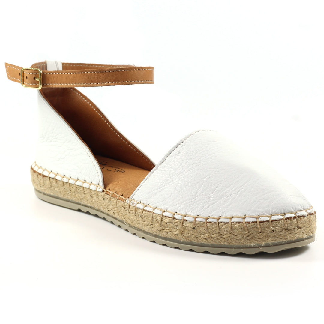 WHITE LEATHER RHODES SANDAL
