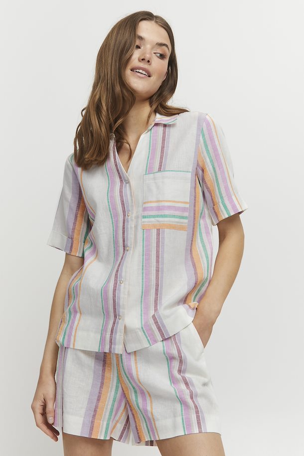FELIA OFF WHITE MIX SHIRT