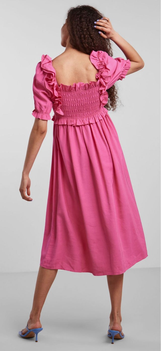 ALINGO SHOCKING PINK MIDI DRESS