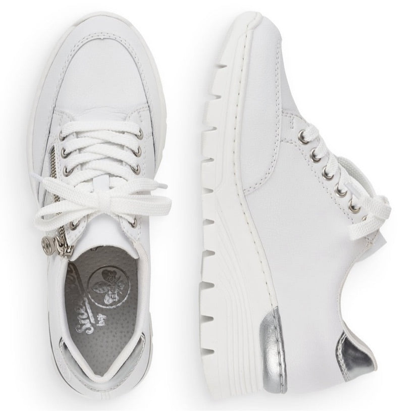 WHITE & SILVER WEDGE TRAINER