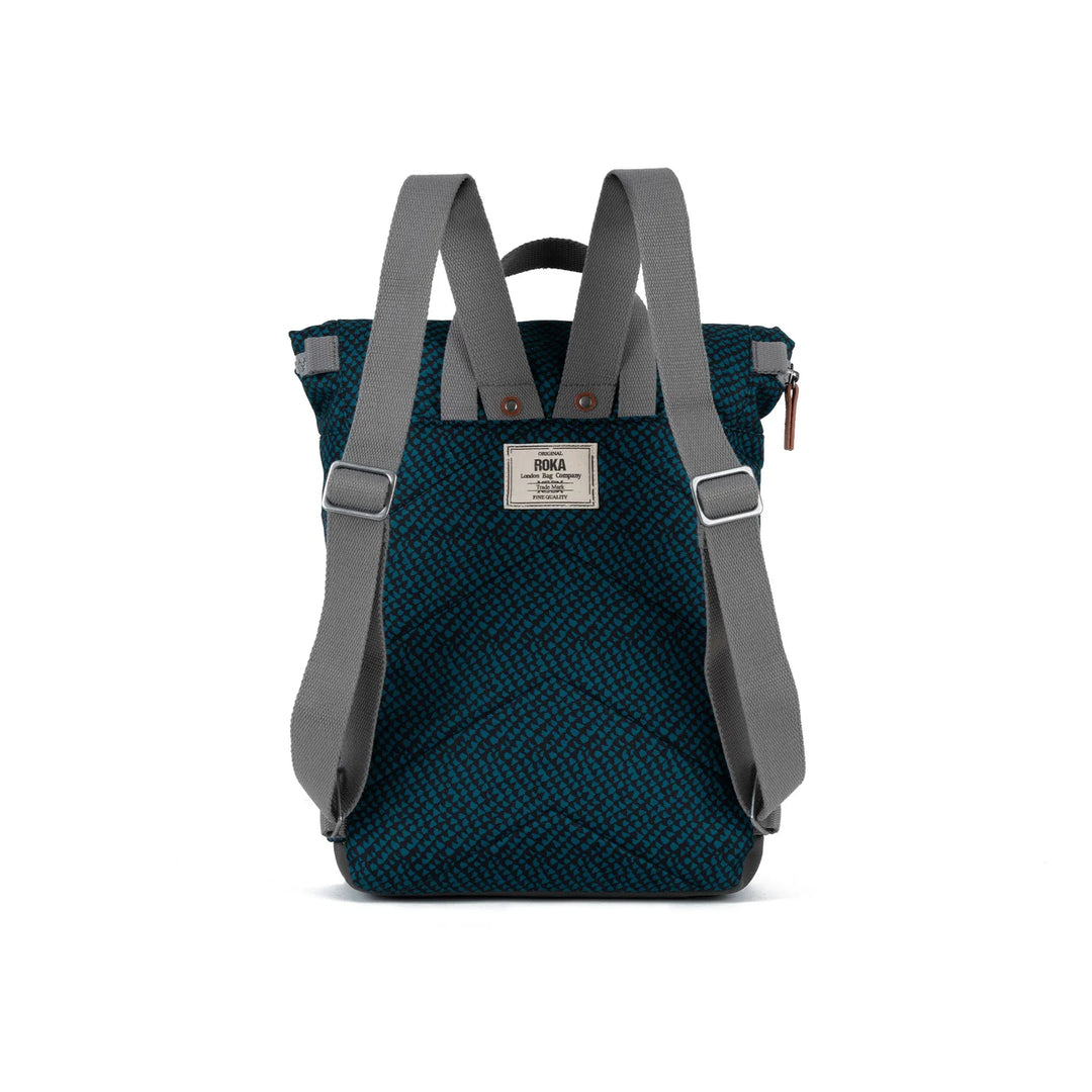 DEEP TEAL SNAKE PRINT CANFIELD B SUSTAINABLE MEDIUM BACKPACK