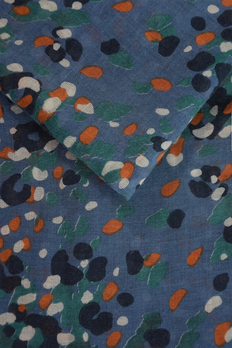 OVERLAPPING LEOPARD SCARF BLUE