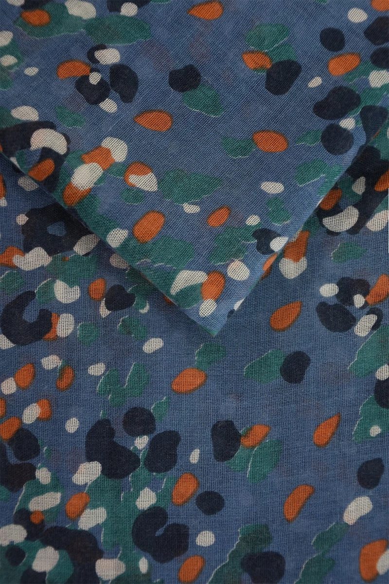 OVERLAPPING LEOPARD SCARF BLUE