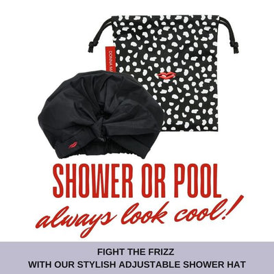 BLACK SHOWER HAT WITH BOW