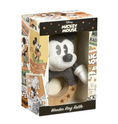 MICKEY MOUSE MEMORIES WOODEN RING RATTLE