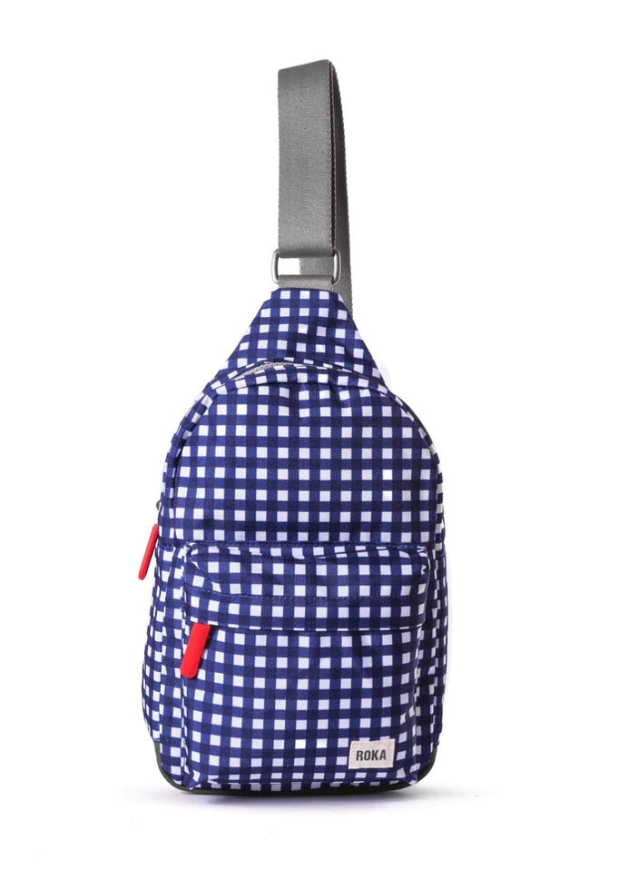 GINGHAM LARGE WILLESDEN RECYCLED CANVAS SLING BAG