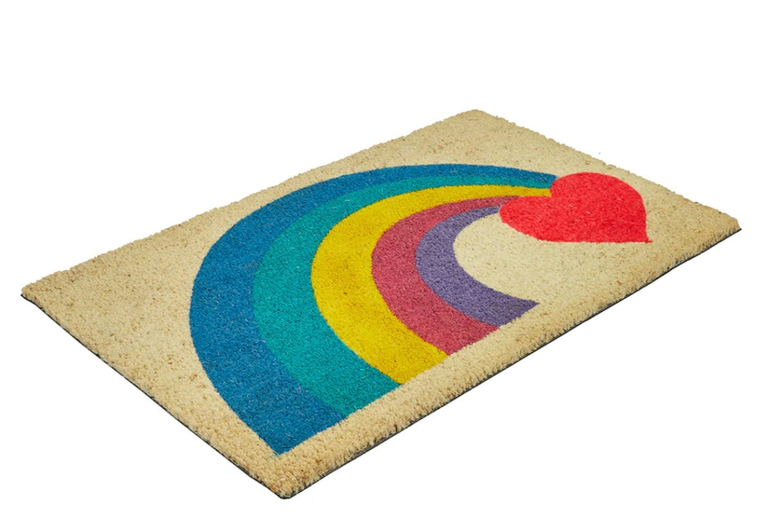 RAINBOW HEART DOORMAT