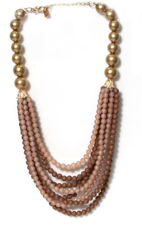 GOLD MULTI BEADED SHIMMER NECKLACE