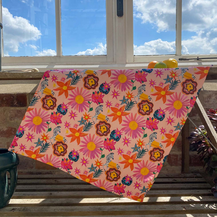 ZEBRA FLOWER POWER TEA TOWEL