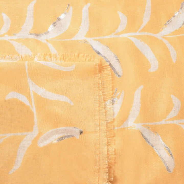 YELLOW & SILVER VINE LEAF SCARF