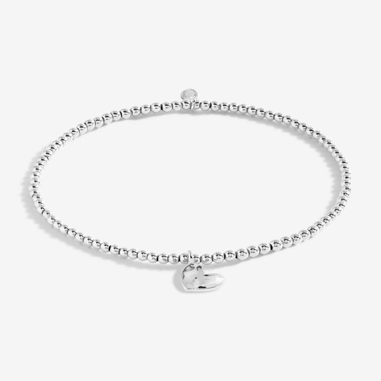 SILVER HAMMERED HEART ANKLET