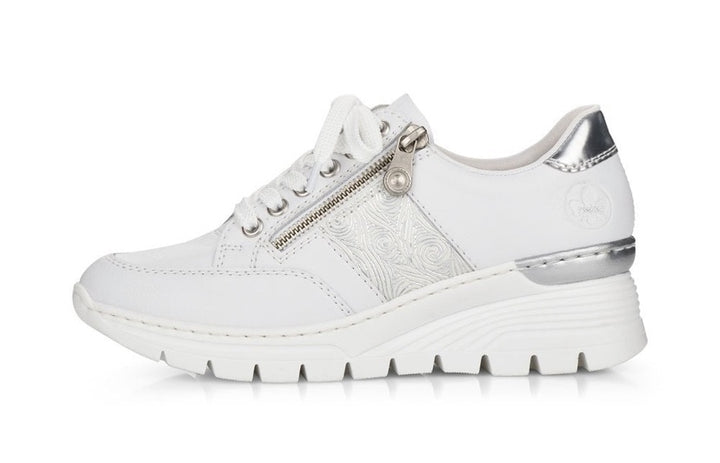 WHITE & SILVER WEDGE TRAINER