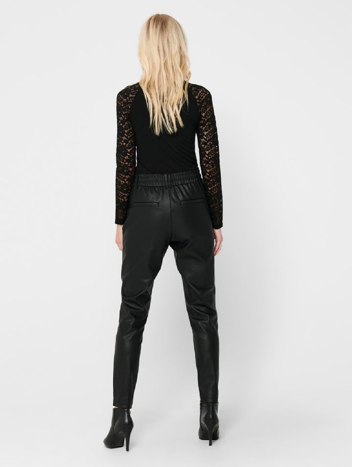 BLACK POPTRASH COATED TROUSERS