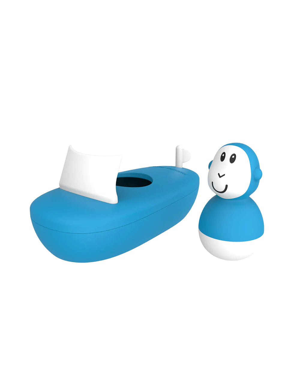 BLUE BATH TIME BOAT SET