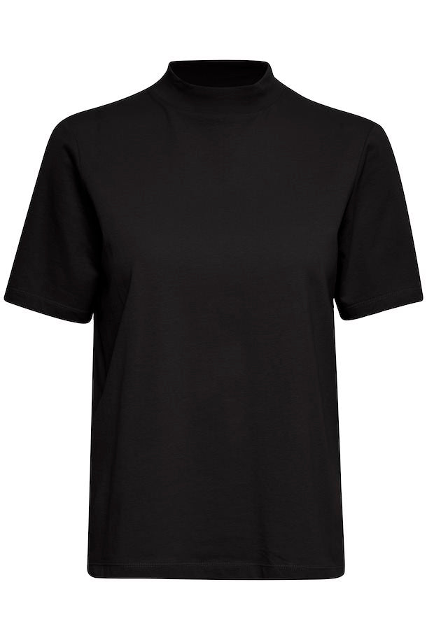 RANIA BLACK ROUND NECK T-SHIRT