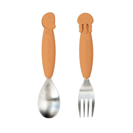 YUMMY PLUS MUSTARD SEA SPOON & FORK SET