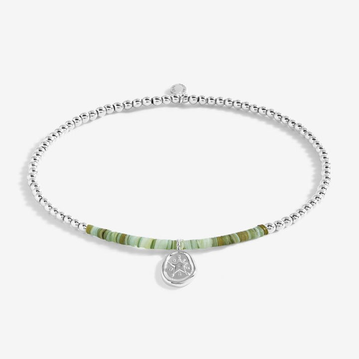 GREEN SHELL SILVER STAR ANKLET