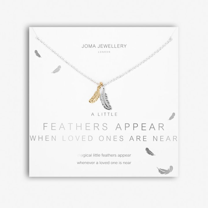 A LITTLE 'FEATHERS APPEAR WHEN LOVED ONES ARE NEAR' NECKLACE