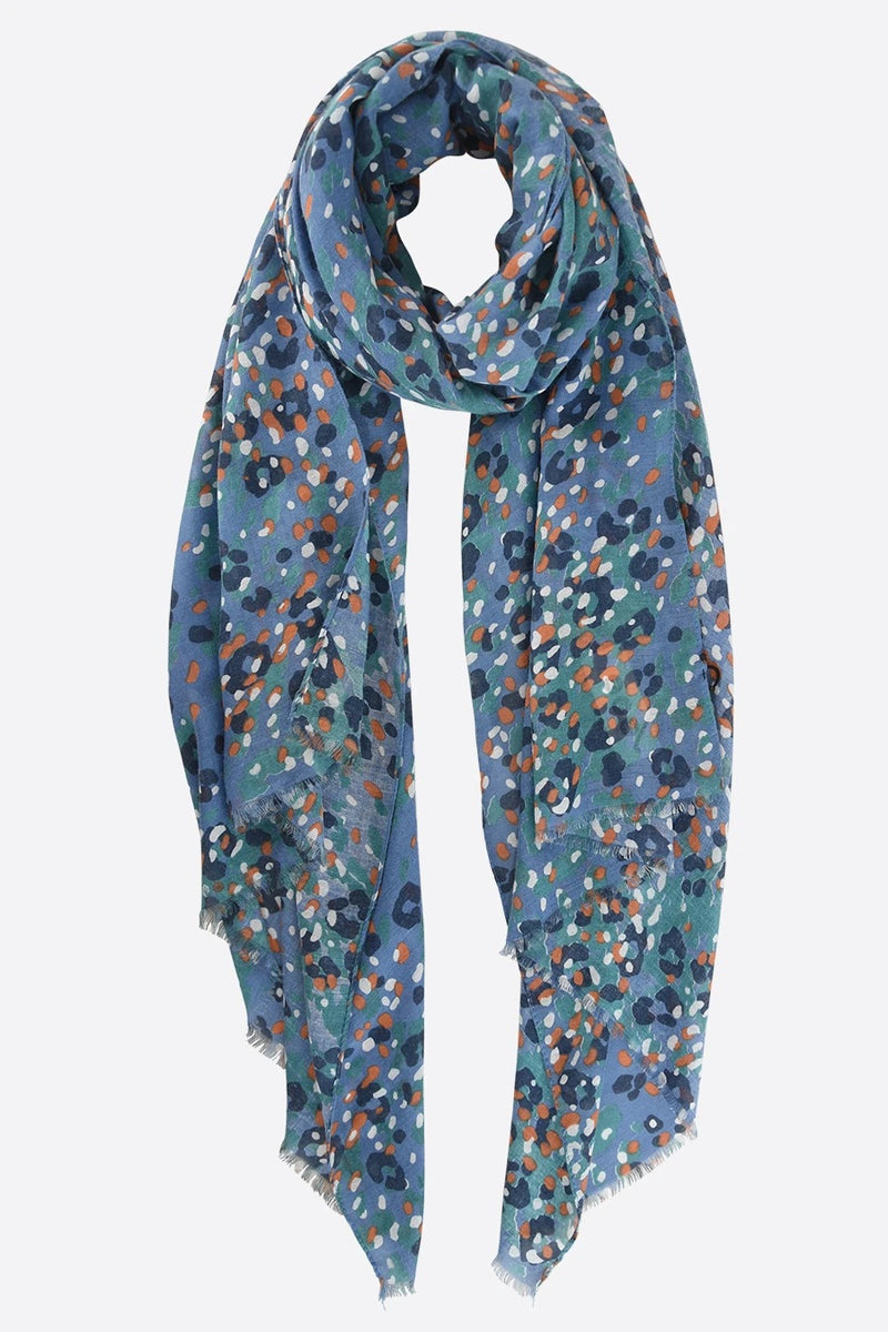 OVERLAPPING LEOPARD SCARF BLUE