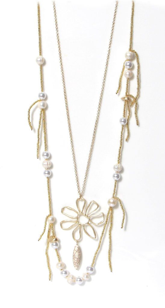 LONG DOUBLE PEARL NECKLACE