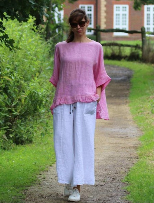 LINEN FRILL TUNIC