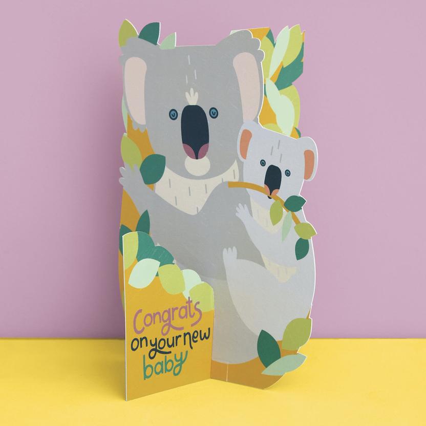 3D FOLD-OUT NEW BABY KOALA CARD
