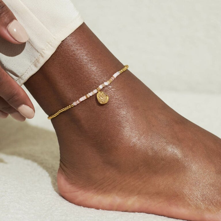 PINK SHELL GOLD HEART ANKLET