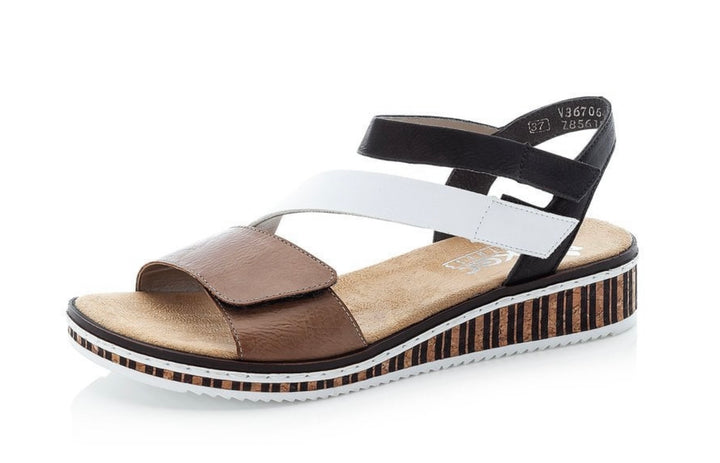 BLACK & TAN MULTI STRAP SANDAL