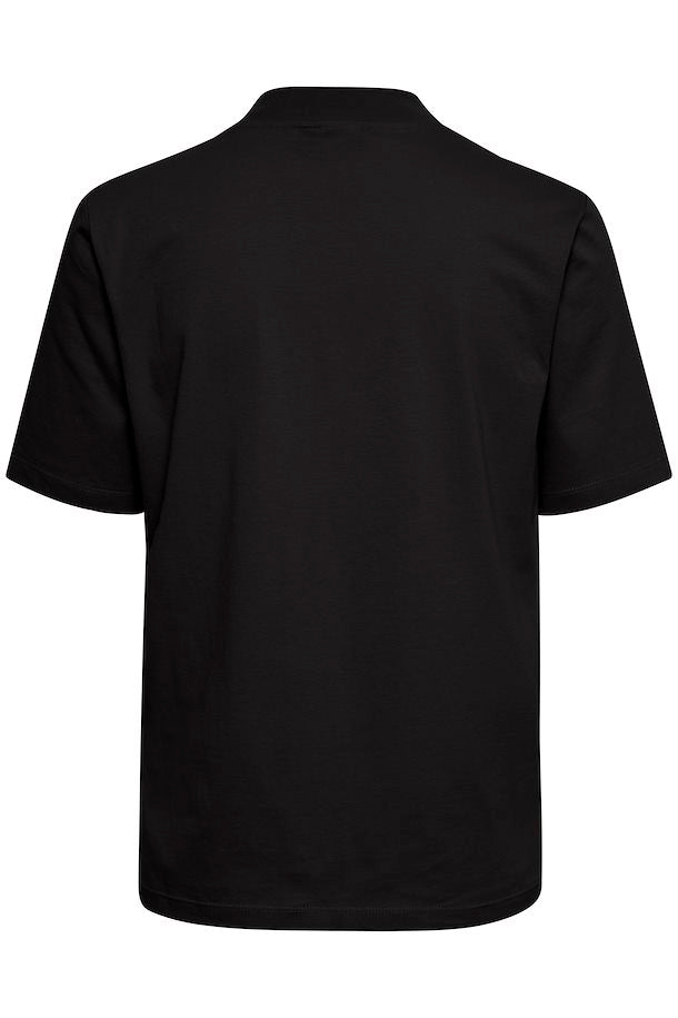 RANIA BLACK ROUND NECK T-SHIRT